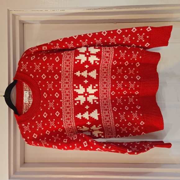 Love Riche Womens Snowflake Crewneck Knit Sweater Red Medium - Picture 2 of 10